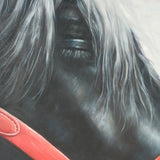纯手绘油画马到成功玄关餐厅装饰画走廊挂画