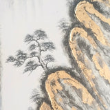 纯手绘油画金线抽象花卉客厅装饰画玄关餐厅走廊挂画 画师直销