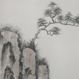 纯手绘油画新中式贴银泊背靠银山客厅玄关装饰画走廊挂画画师直销
