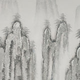 纯手绘油画新中式贴银泊背靠银山客厅玄关装饰画走廊挂画画师直销