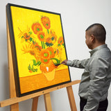 梵高纯手绘油画向日葵全集装饰画客厅卧室挂画简约餐厅画师直供
