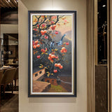 纯手绘柿柿平安油画客厅玄关餐厅抽象简约装饰画高清喷绘厂家直销