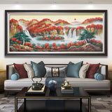 纯手绘鸿运当头油画客厅办公室酒店简约装饰画高清喷绘厂家直销