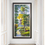 纯手绘风景油画客厅玄关挂画现代简约装饰画高清喷绘厂家直销