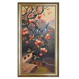 纯手绘柿柿平安油画客厅玄关餐厅抽象简约装饰画高清喷绘厂家直销