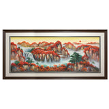 纯手绘山水风景油画客厅办公室鸿运当头装饰画高清喷绘厂家直销