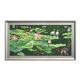 纯手绘荷塘风光装饰画客厅餐厅办公室简约装饰画高清喷绘厂家直销