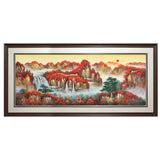 纯手绘山水风景油画鸿运当头客厅办公室装饰画高清喷绘厂家直销