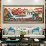 纯手绘鸿运当头油画客厅办公室酒店简约装饰画高清喷绘厂家直销