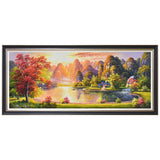 纯手绘山水风景招财油画客厅办公室酒店装饰画高清喷绘厂家直销