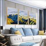 纯手绘欧式客厅金山油画背有靠山书房挂画现代简约装饰画可定制