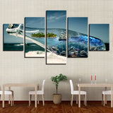 5 Piece Canvas Painting Dragon Framework Painting home decor print poster frame wall art WD-1540