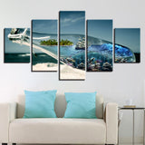 5 Piece Canvas Painting Dragon Framework Painting home decor print poster frame wall art WD-1540