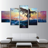 5 Pieces Canvas Paintings Anime Abstract Angel Wing print pictures home decor framed wall art WD-1253