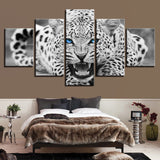 5 Pieces Canvas Paintings Blue Eyes Leopard Tiger print pictures home decor framed wall art WD-1260