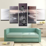 5 Pieces Canvas Paintings Funny Busky dog wolf animal print pictures home decor framed wall art