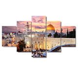 5 Pieces Canvas Paintings Jerusalem pictures Islam Building home decor framed wall art WD-1178