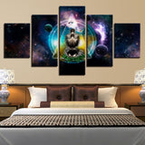 5 Pieces Canvas Paintings OM Yoga Symbol Poster Buddha Buddhism meditation spiritual home decor framed wall art WD-1179