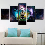 5 Pieces Canvas Paintings OM Yoga Symbol Poster Buddha Buddhism meditation spiritual home decor framed wall art WD-1179