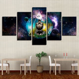 5 Pieces Canvas Paintings OM Yoga Symbol Poster Buddha Buddhism meditation spiritual home decor framed wall art WD-1179