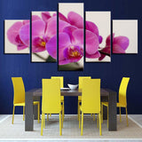 5 Pieces Canvas Paintings Purple Moth Orchid Flowers print pictures home decor framed wall art WD-1285