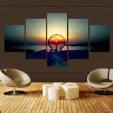 5 Pieces Canvas Paintings The Light Bulb Landscape pictures home decor framed wall art WD-1151