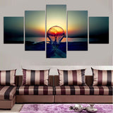 5 Pieces Canvas Paintings The Light Bulb Landscape pictures home decor framed wall art WD-1151