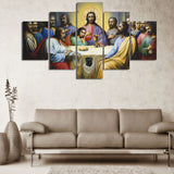 5 piece Set Christian Jesus The Last Supper canvas painting Canvas picture painting room decor print poster wall art WD-1880