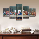 5 piece Set the last supper of jesus christ canvas painting Canvas picture painting room decor print poster wall art WD-1881