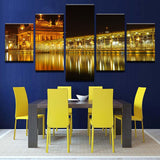 5 piece canvas painting Beautiful Golden Temple At Midnight Canvas picture painting room decor print poster wall art WD-1483