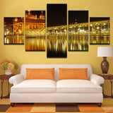 5 piece canvas painting Beautiful Golden Temple At Midnight Canvas picture painting room decor print poster wall art WD-1483