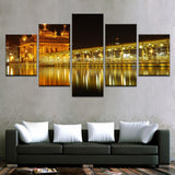 5 piece canvas painting Beautiful Golden Temple At Midnight Canvas picture painting room decor print poster wall art WD-1483