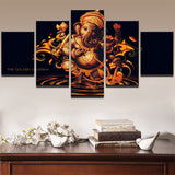 5 piece canvas painting India  Buddhism Ganesha Canvas picture painting room decor print poster wall art WD-1488