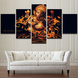 5 piece canvas painting India  Buddhism Ganesha Canvas picture painting room decor print poster wall art WD-1488