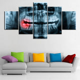 5 piece canvas x-ray Painful Teeth dental doctor picture Canvas picture painting room decor print poster wall art WD-3040