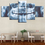 5 piece canvas x-ray Teeth dental picture Canvas picture painting room decor print poster wall art WD-3058