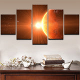 5 pieces canvas paintings Milky Way The Earth Planet Pictures home decor poster print wall art WD-1306