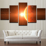 5 pieces canvas paintings Milky Way The Earth Planet Pictures home decor poster print wall art WD-1306