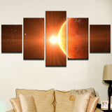 5 pieces canvas paintings Milky Way The Earth Planet Pictures home decor poster print wall art WD-1306