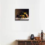 Canvas Print Wall Art - Still Life with Fruit and Wine - by Thomas Badger - Gallery Wrapped - 12x10 inch