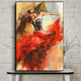 Abstract  Dancing Ballerina Girl Oil Painting on Canvas Scandinavian Posters and Prints Wall Art Picture for Living Room Cuadros