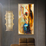 Abstract  Dancing Ballerina Girl Oil Painting on Canvas Scandinavian Posters and Prints Wall Art Picture for Living Room Cuadros