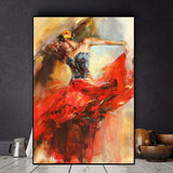 Abstract  Dancing Ballerina Girl Oil Painting on Canvas Scandinavian Posters and Prints Wall Art Picture for Living Room Cuadros