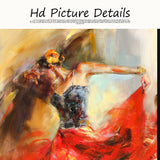 Abstract  Dancing Ballerina Girl Oil Painting on Canvas Scandinavian Posters and Prints Wall Art Picture for Living Room Cuadros