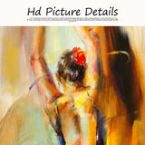 Abstract  Dancing Ballerina Girl Oil Painting on Canvas Scandinavian Posters and Prints Wall Art Picture for Living Room Cuadros