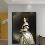 Big size Young Queen Victoria Portrait Oil Painting on Canvas Posters and Prints Scandinavian Wall Art Picture for Living Room