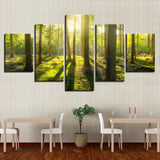 Canvas Painting HD Prints Home Decoration 5 Pieces Tree Wall Art Tropical Rain Forest Modular Landscape Pictures Artwork Poster