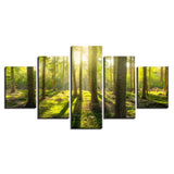 Canvas Painting HD Prints Home Decoration 5 Pieces Tree Wall Art Tropical Rain Forest Modular Landscape Pictures Artwork Poster