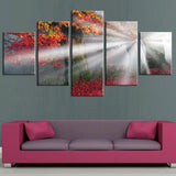 Canvas Painting Wall Art HD Prints 5 Pieces Maple Forest Home Landscape Bedroom Decor Modular Framework Pictures Artwork Poster