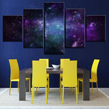 Canvas Paintings Frame Modular Wall Art 5 Pieces Abstract Purple Starry Sky Scenery Pictures For Living Room Decor Modern Prints